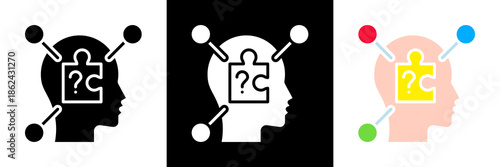 Reasoning Icon Set Glyph vector Illustration 