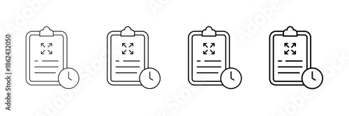 Expansion Plan Icons Vector Set In Different Stroke Line Style