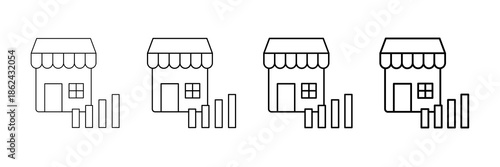 Area Developer Icons Vector Set In Different Stroke Line Style