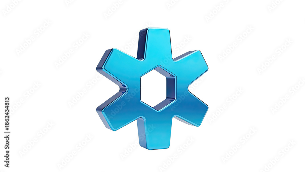 Fototapeta premium Blue metallic star of life symbol