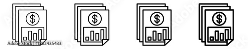 Money Report Icon Set Different Style Collection
