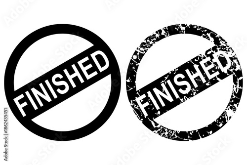 High-Quality Vector Finished Rubber Stamp Design, Featuring Clean Bold Text, Ideal for Official Document Approval or Project Closure and Task Finalization