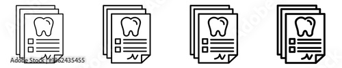 Dental Report Icon Set Different Style Collection
