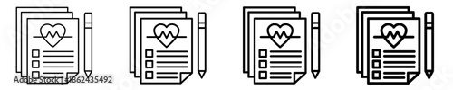 Medical Report Icon Set Different Style Collection
