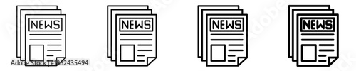 News Icon Set Different Style Collection
