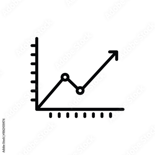 Line graph demonstrating positive trend with initial fluctuation and growth