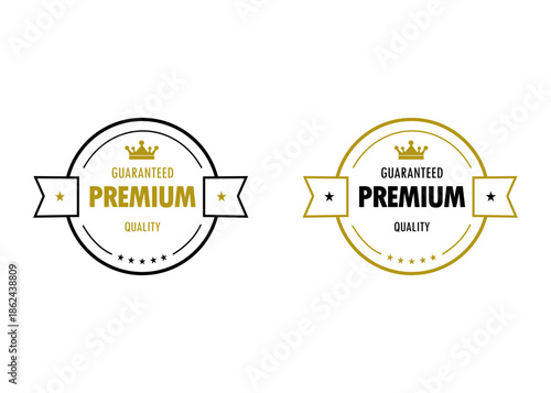 Premium Guaranteed Quality Logo Badge Design Certification Stock Illustration