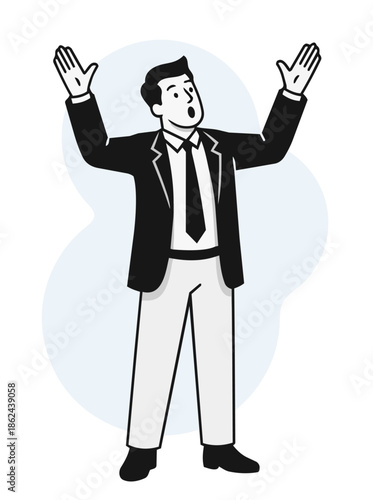 Businessman Celebrating Success Illustration