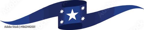 Blue ribbon banner with stars design element celebrating australian national day event