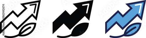 Natural organic business financial growth symbol visual growing green arrow upward trend and sustainability