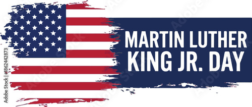 Martin luther king jr day with distressed american flag elements and patriotic colors concept