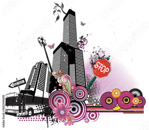 Vector ancient building design