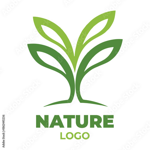 Green Leafy Nature Logo Symbolizing Growth and Environmental Harmony