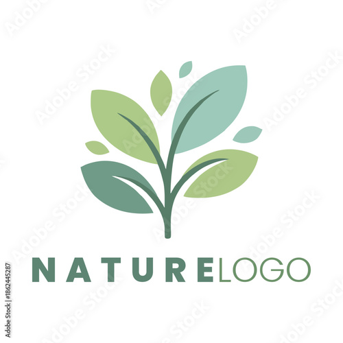 Stylish green leaves design for sustainable business and organic product branding