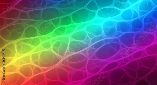 Abstract Rainbow Neural Gradient Background with Organic Cellular Network Patterns