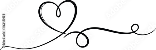Elegant heart design with flourishing lines