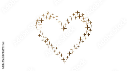 A shimmering heart composed of radiant stars, conveying love, affection, and celebration.