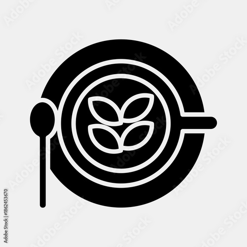 Icon latte. Coffee shop elements. Icon in glyph style.