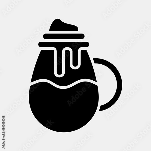 Icon whipped cream coffee. Coffee shop elements. Icon in glyph style.