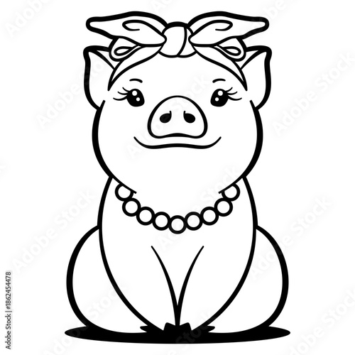 Cute Pig Illustration Vector