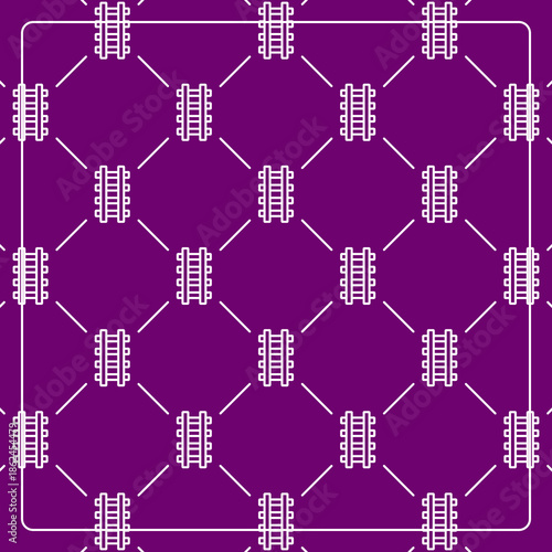 Seamless pattern on a purple background with a ladder icon. Line design for posters, social media, and banner templates.
