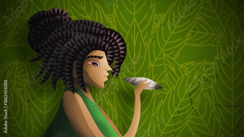 person with dreadlocks smoking medical herbs