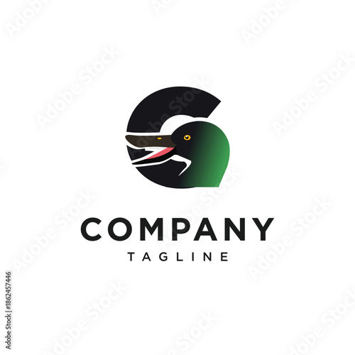 Letter G Northern Spade Duck Logo Icon Vector