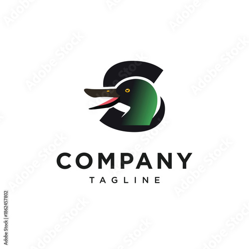 Letter S Northern Spade Duck Logo Icon Vector