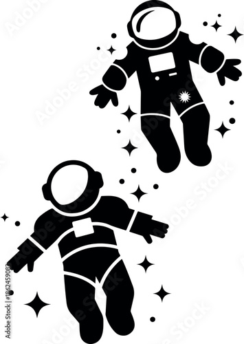 Zero Gravity Astronaut Minimal Vector Art