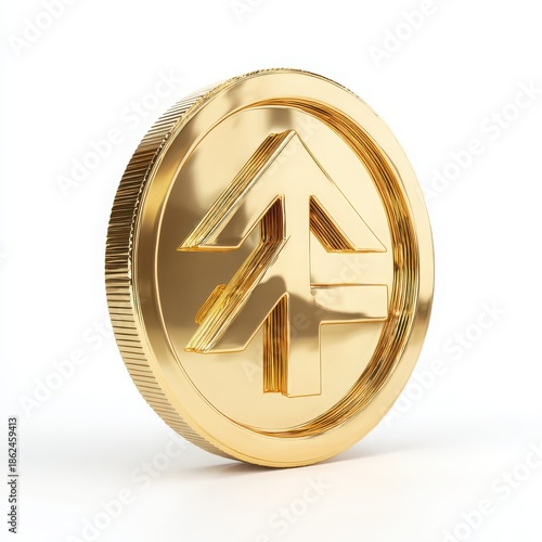 finance logo, golden coin, arrow symbol, D letter logo, financial growth