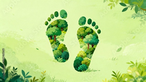 Footprints filled with trees and greenery