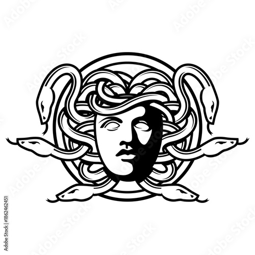 Medusa Mythology Illustration Vector
