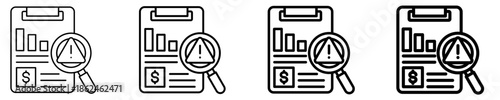 Risk Analysis Icon Set Different Style Collection