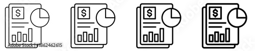 Shareholder Report Icon Set Different Style Collection