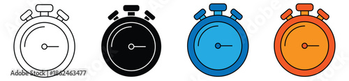 Stopwatch Time Tracking Flat Vector Icon