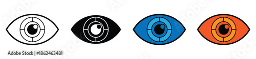 Focus Eye Vision Concentration Flat Vector Icon