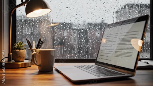 Cozy Work From Home on a Rainy Day.