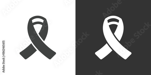 Disease Awareness Ribbon icon. Solid glyph series icon