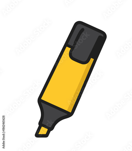 Yellow Highlighter Pen Illustration.