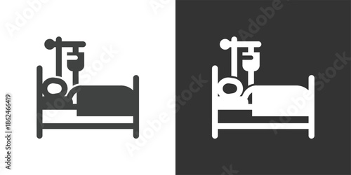 Inpatient Hospitalized Patient icon. Solid glyph series icon