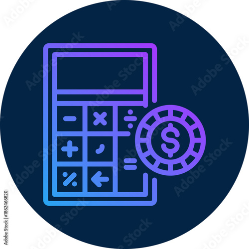 Calculate  icon isolated on white background. vector illustration icon for Blockchain technology