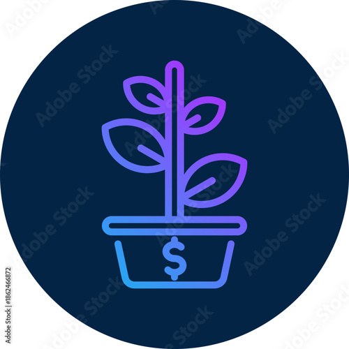 Growth investment icon isolated on white background. vector illustration icon for Blockchain technology