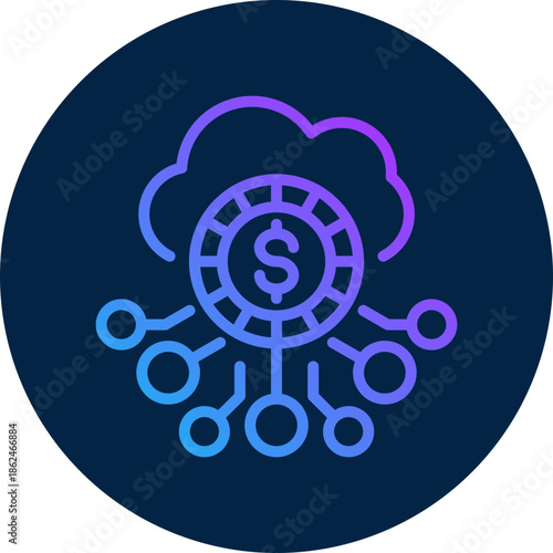 Digital money icon isolated on white background. vector illustration icon for Blockchain technology