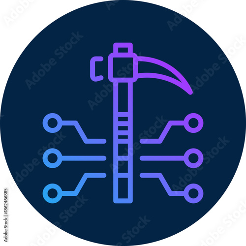 Digital mining icon isolated on white background. vector illustration icon for Blockchain technology