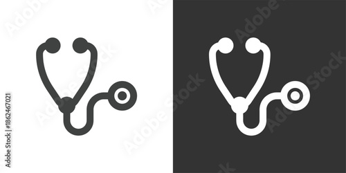 Medical Stethoscope icon. Solid glyph series icon