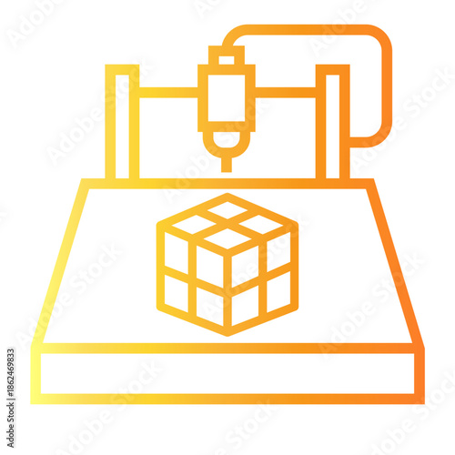 print Line Gradient Icon