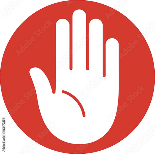 Red circular with stylized letter m in white circle