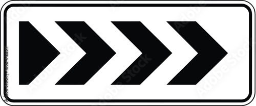 Three black arrows pointing right on a white background with a black border direction