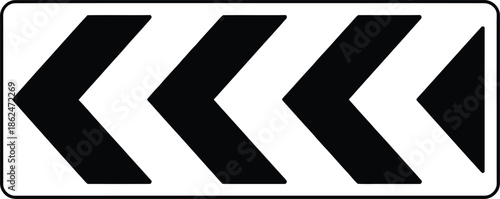 Three black arrows pointing left on a white background with a gray border