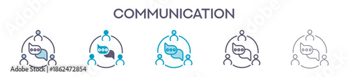 Communication Element For Design Graphic - Multi Styles. Vector Illustration Of Two Colored And Black. Multiple Icons Designs Can Be Used For Mobile, Ui, Web 